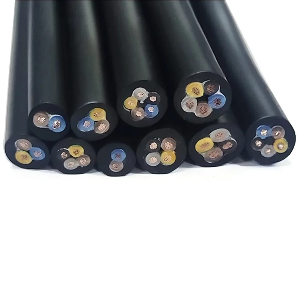H05RN-F Rubber Cable 2/3/4/5 Core Flexible Power Wire 1m 2m 3m 5m Oil-Resistant Weatherproof Extension Cord for Tool Appliance