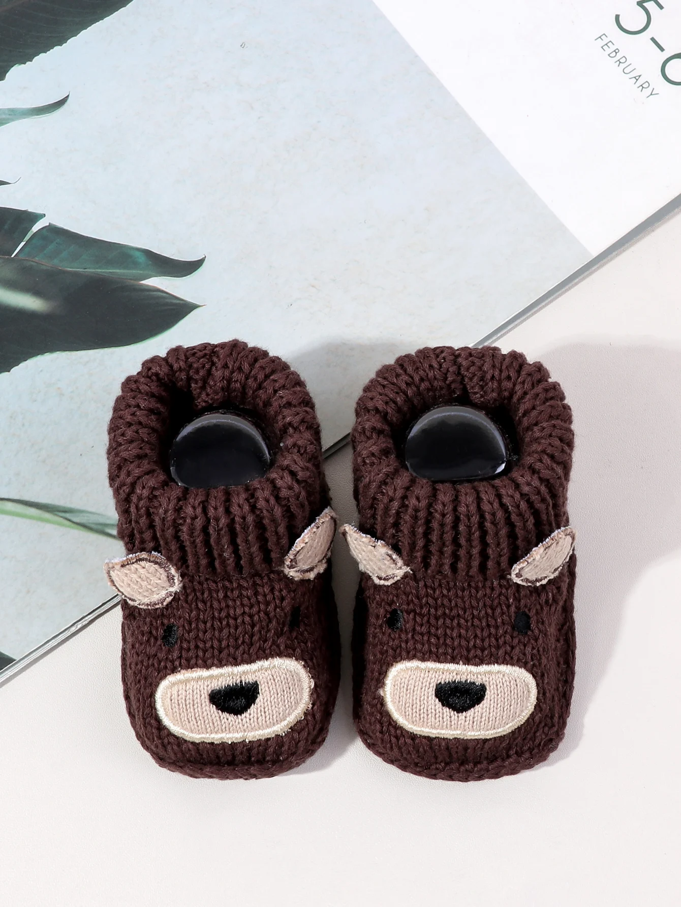Neue gestrickte Babyschuhe für 0-3 Monate, warm, weich, bequem, mit Cartoon-Muster, für Kleinkinder, rutschfeste Sockenschuhe für Kleinkinder – Detail 7