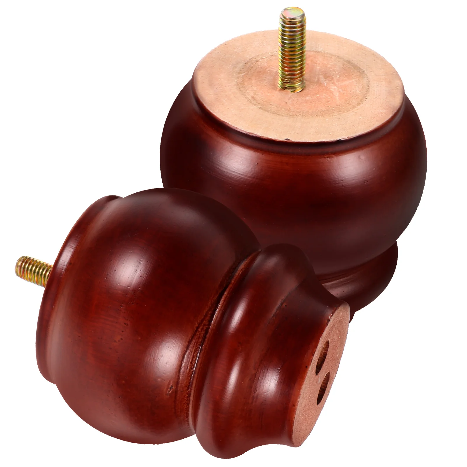 

2pcs Furniture Wooden Leg 8cm Red Wood Screw Base Sturdy Home Use Chair Table Sofa Feet Protect Floor Easy Install
