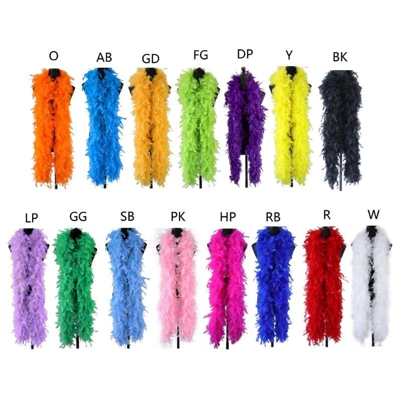 

Plush Turkey Feather Boa Clothes Decorations for Party Wedding Clothes Dress Shawl Scarf Diy Jewelry Accessory Craft T8NB