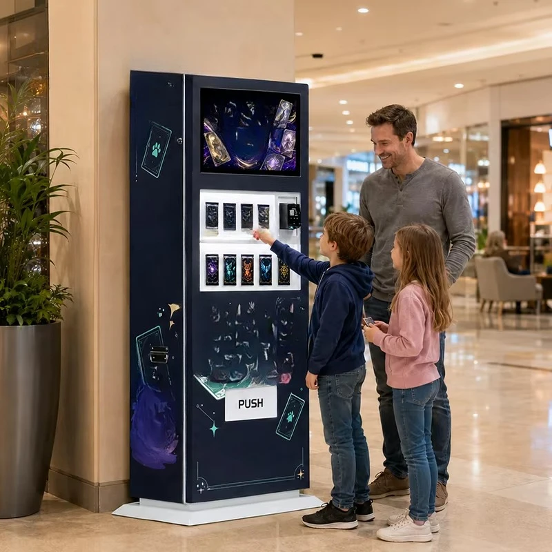 Wall‑mount Collectible Card Vending Machine Touch Screen With Credit Card Reader For Self‑service Use