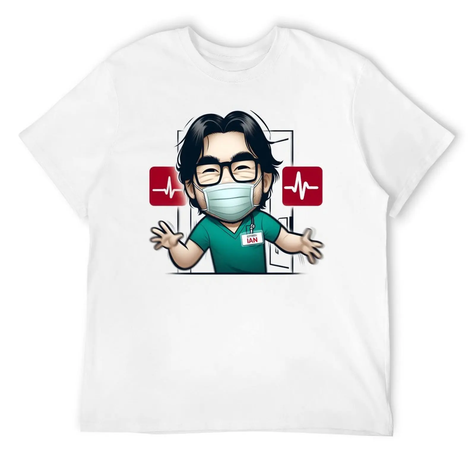 Funny Cartoon Doctor in Scrubs T-Shirt Anime t-shirt Blouse animal prinfor boys man t shirt mens designer clothes