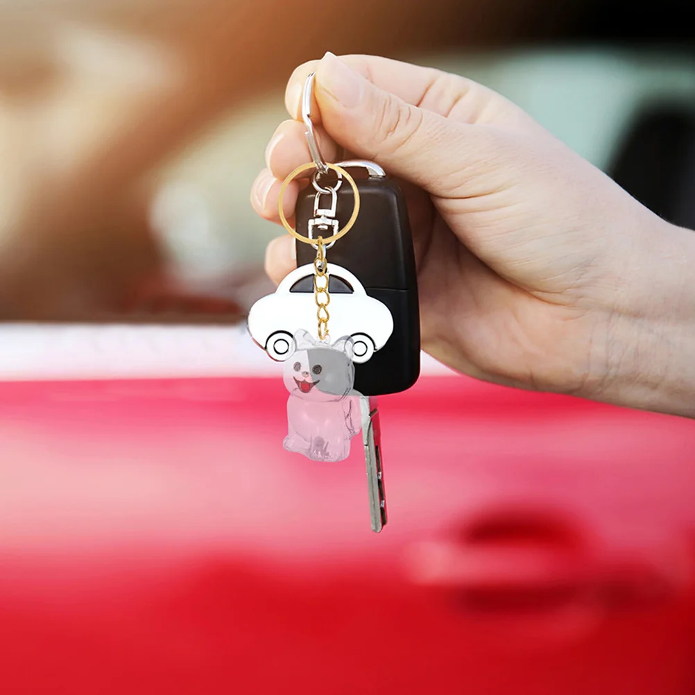 

2pcs Hair Keepsake Box Clear Dog Shaped Memorial Keychain For Ashes Storage Pet Remembrance Ornament Portable Urn Charm Pet