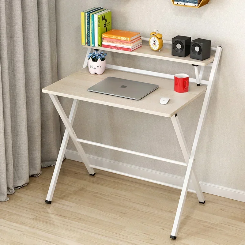 High Quality Premium Double Folding Table Top Sale Folding Laptop Desk Fold Study Desk With Shelf
