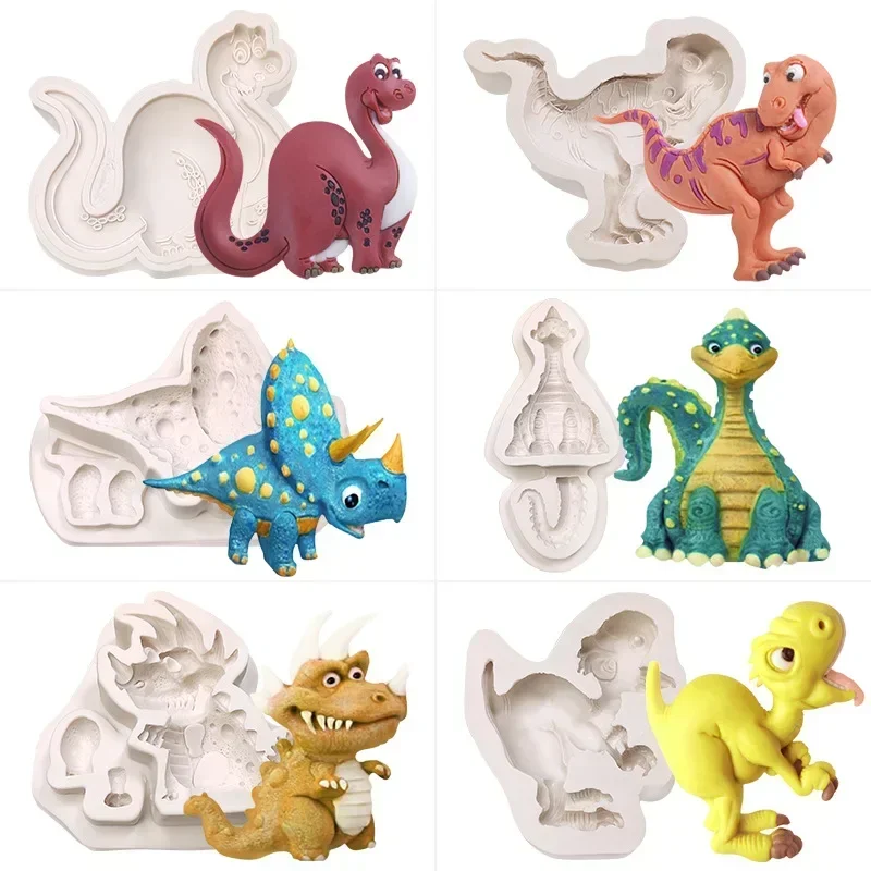 Dinosaurs Silicone Mold Candy Chocolate Cake Decorating Baking Accessories Tools Kids DIY Creative Baking Moudels Kitchen Tool