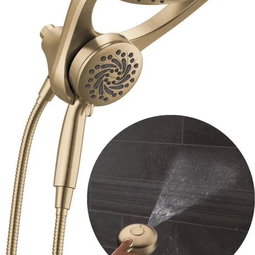 

Setting Hydro Rain2-in-1Dual Shower Head with Pro Clean Spray,Brushed Gold High Pressure Shower Head with Handheld Spray,1.75