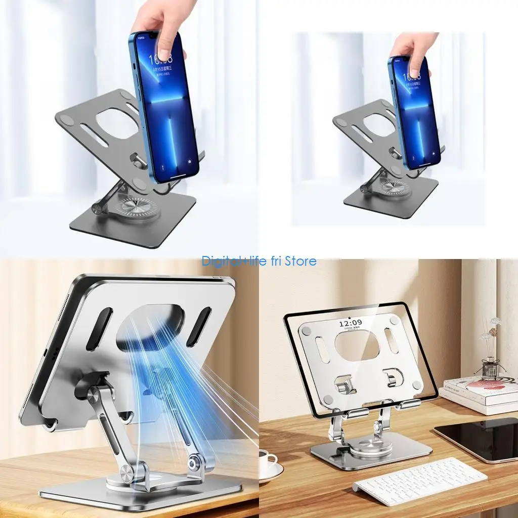 

E06D Foldable Tablets Stand Adjustable Holder Bracket for Phone Pad Tablet Holder