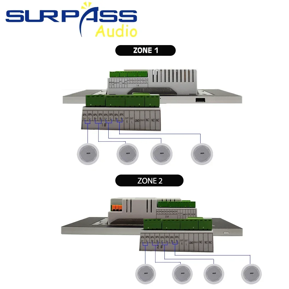 10インチWIFI Bluetooth Android 5.1アンプ内蔵サブウーファーサウンドインウォールアンプスマートホームシアターオーディオシステム（ワイヤレスマイク付き）