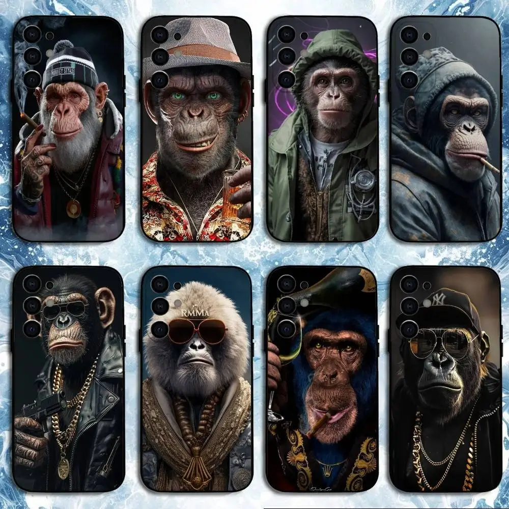 

Funny monkey orangutan Phone Case For Samsung S25,S24,S23,S22,S21,S20,Plus,Fe,Lite,Others Black Cover