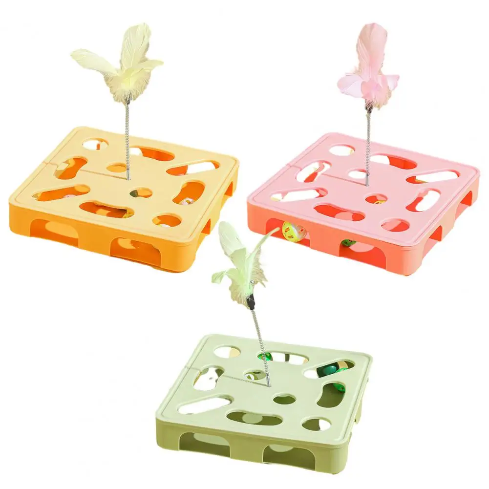 

Multi-Functional Puzzle Toy for Cats with Balls Feather Wand Enrichment Toy for Indoor Cats Mental Stimulation And Exercise