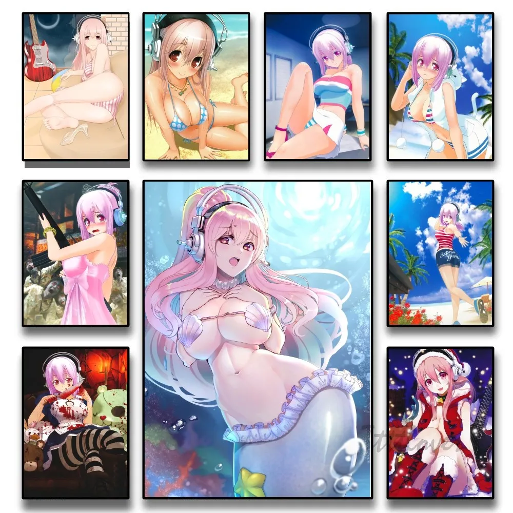 

Anime Game Super Sonico Poster Paper Print Home Living Room Bedroom Entrance Bar Restaurant Cafe Art Painting Decoration