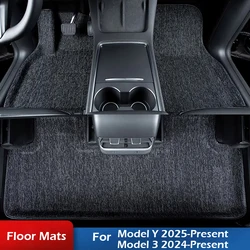 All-Weather Polyester Fabric Floor Mats For Tesla Model 3 Highland 2025 2026 Model Y Juniper Launch XPE Frunk Trunk Mat  Liners