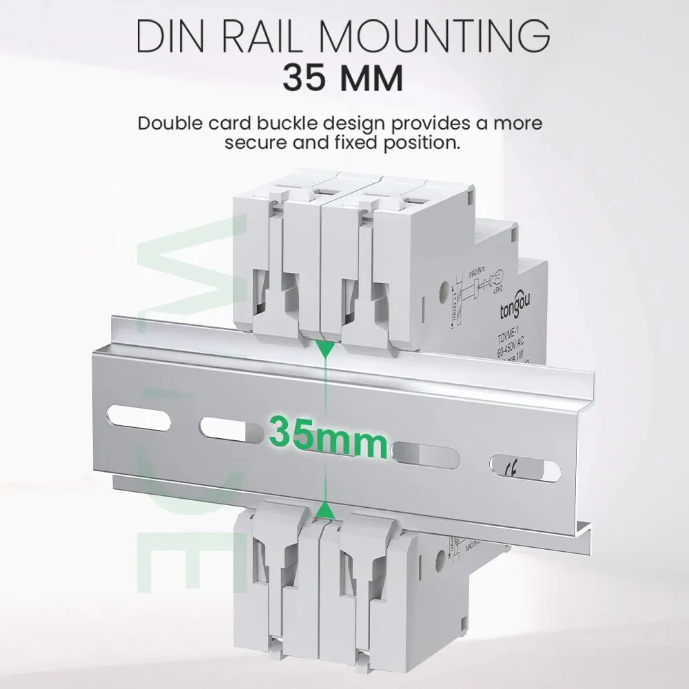 Din Rail Mount Single Three Phase Voltage Meter Ac 80-500V Mini Modular Voltmeter Gauge Indicator LED Digital Display Detector