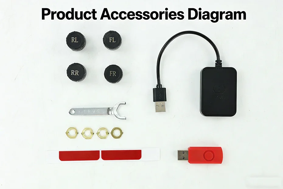 Navifly USB Android TPMS Reifendruckkontrollsystem Display Externe interne Alarmsystemsensoren für Autonavigationsradio – Detail 2