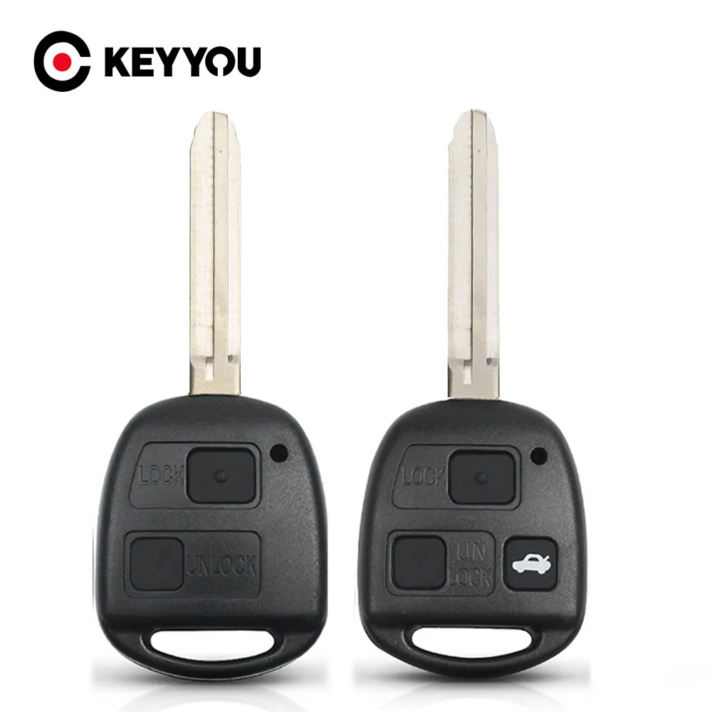 KEYYOU 2 Buttons Car Remote Key Case For Toyota Camry RAV4 Prado Corolla Tarago Avensis Avalon EHCO Land Cruiser Fob Shell