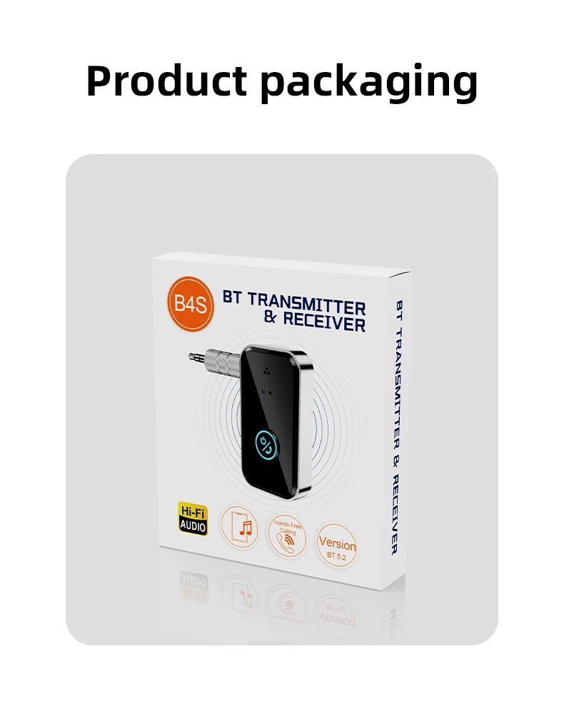 Bluetooth 5.4 Sender Empfänger 2 in 1 Wireless Audio für Auto Musik Kopfhörer Lautsprecher 3,5 mm Klinke AUX Wireless Audio Adapter – Detail 9