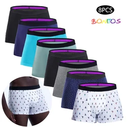 8pcs Men's Panties Sexy Homme Underpants Solid Underwear for Man Cotton Mens Boxer Shorts Male Trunks Boxershorts Set Calecon
