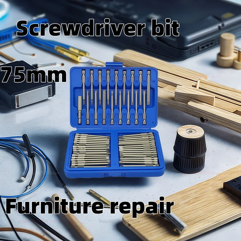50/36 Pcs 75mm Extra Long Magnetic Screwdriver Bit Set Security Torx Star Hex Spline Driver Kit for Professional Home Repair