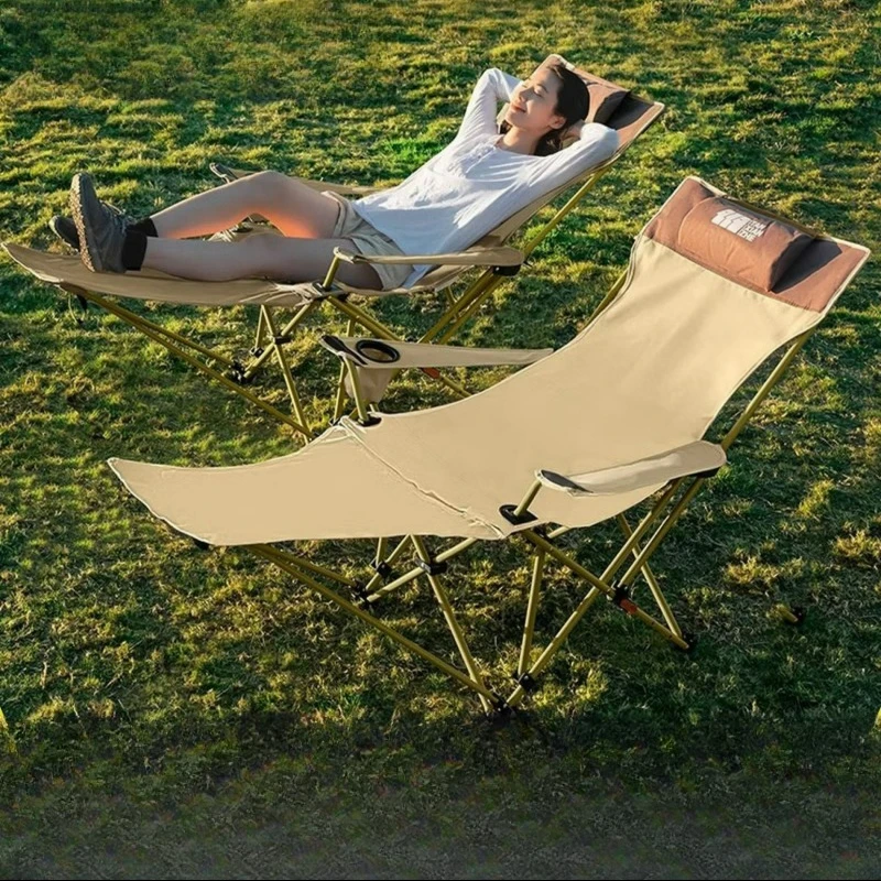 Folding Recliner Portable Moon Chair Outdoor Camping Beach Lounge Office Nap Chair Seat Pad Daily Useful Home Room Decor Set