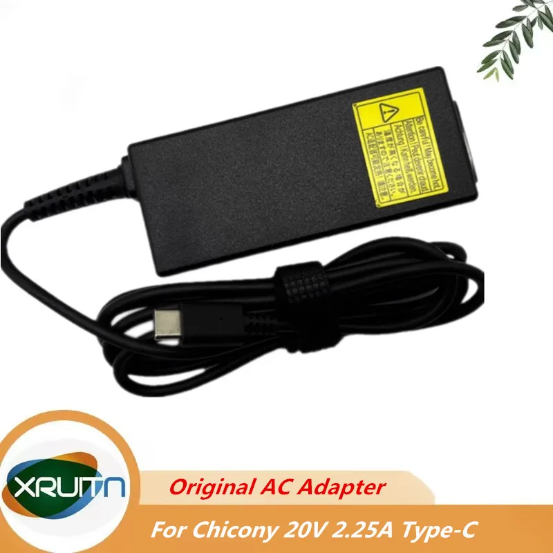 

Оригинальный Chicony W20-045N1A W20-045N1B W20-045N1D 20 В 2,25 А 45 Вт TYPE-C USB-C адаптер переменного тока для зарядного устройства для ноутбука