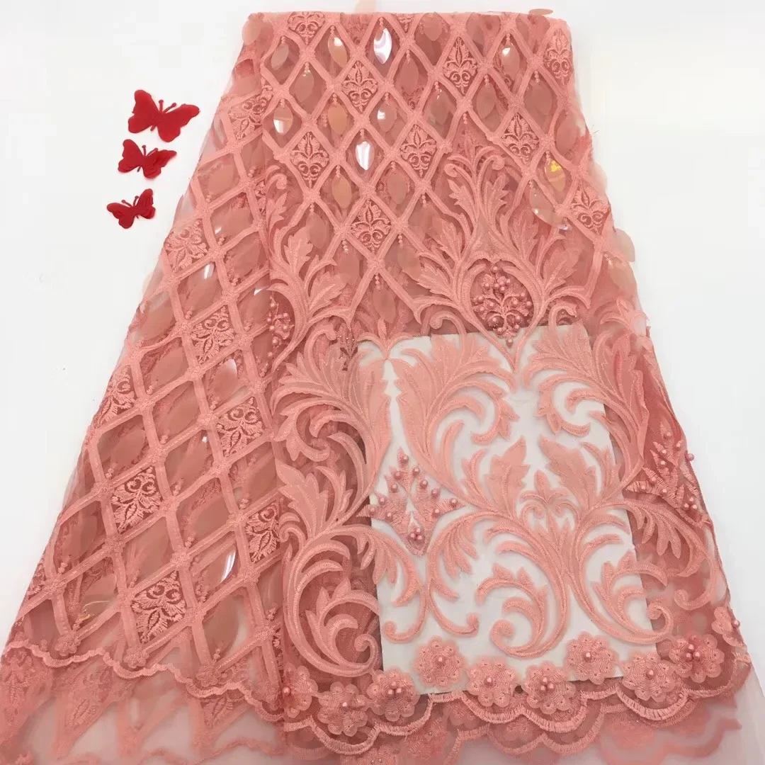 

African Lace Fabric 2019 Embroidered Nigerian Laces Fabric Bridal High Quality French Tulle Lace Fabric With Stones RF133
