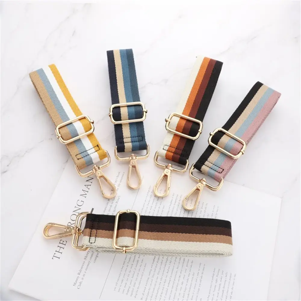 Adjustable Stripe Crossbody Wide Shoulder Bag Strap Belt WIth Metal Button Replacement Handbag Handle Bag Accessories