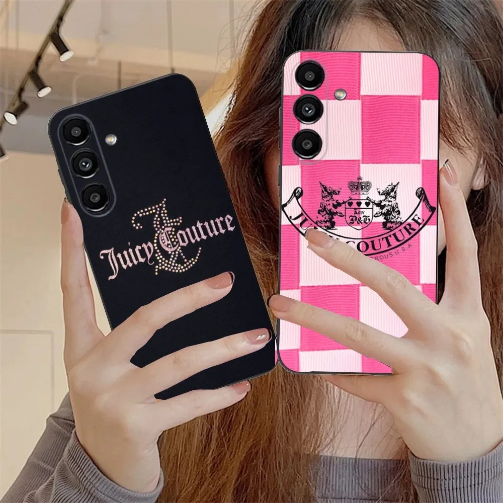 J-Juicy C- Couture   Phone Case For Samsung S24,S21,S22,S23,S30,Ultra,S20,Plus,Fe,Lite,Note,10,9,5G Black Soft Cover