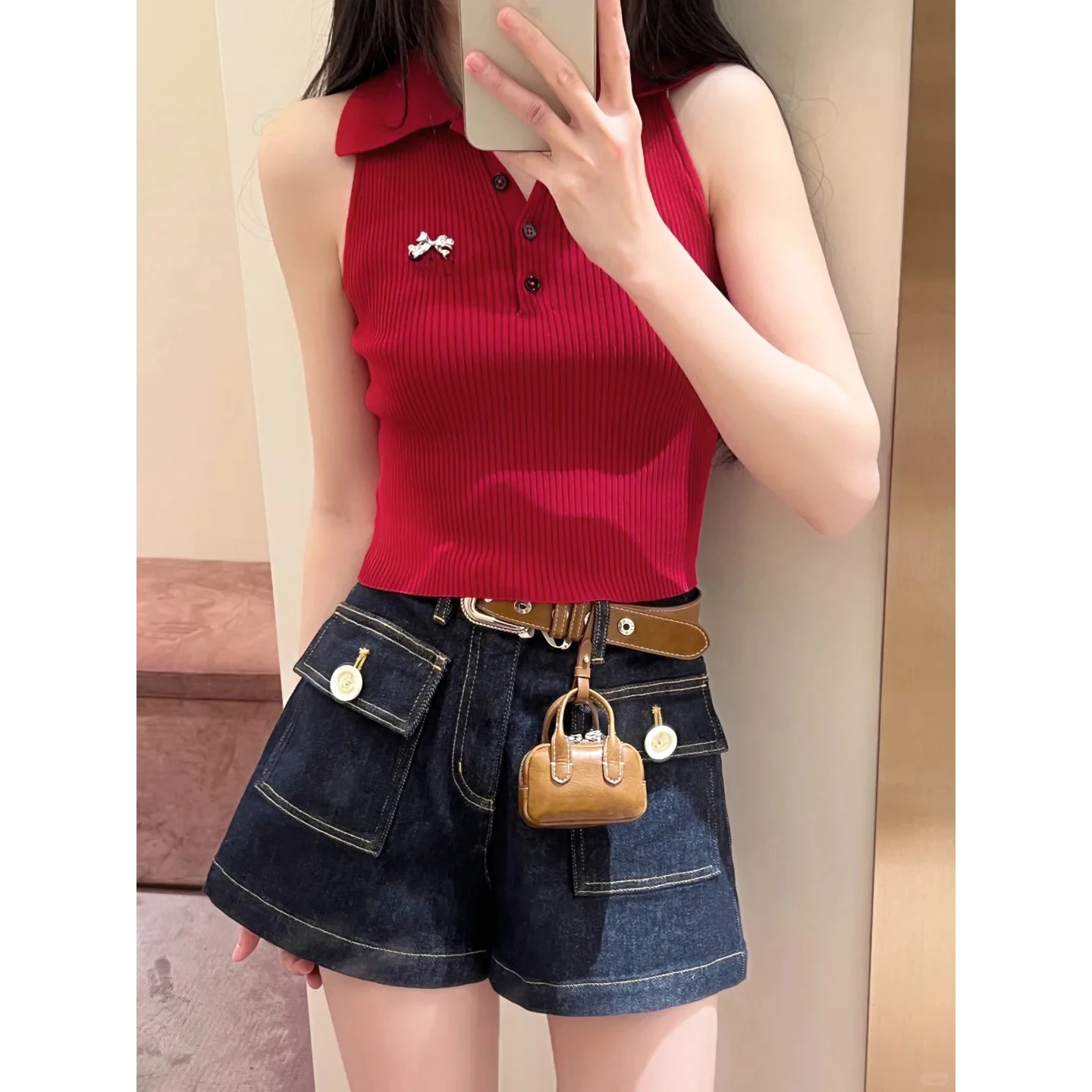 

Женские джинсовые шорты Selfwill с высокой талией, модные, с морским якорем и пуговицами, с большими карманами, повседневные, свободного кроя, летние