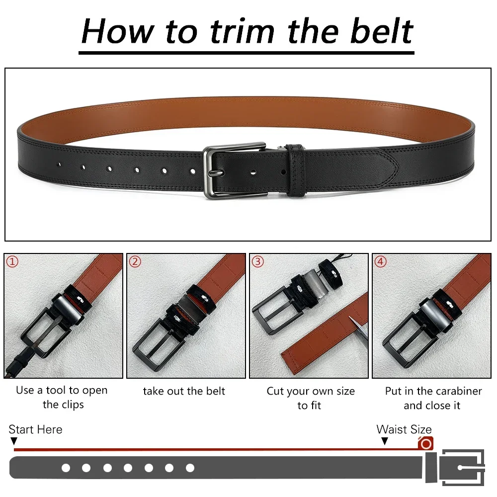 Männer Gürtel Hohe Qualität Echtes Leder LANGE Große Pin Schnalle Metall Automatische Schnalle Männlich Gürtel Strap Männlich – Detail 3