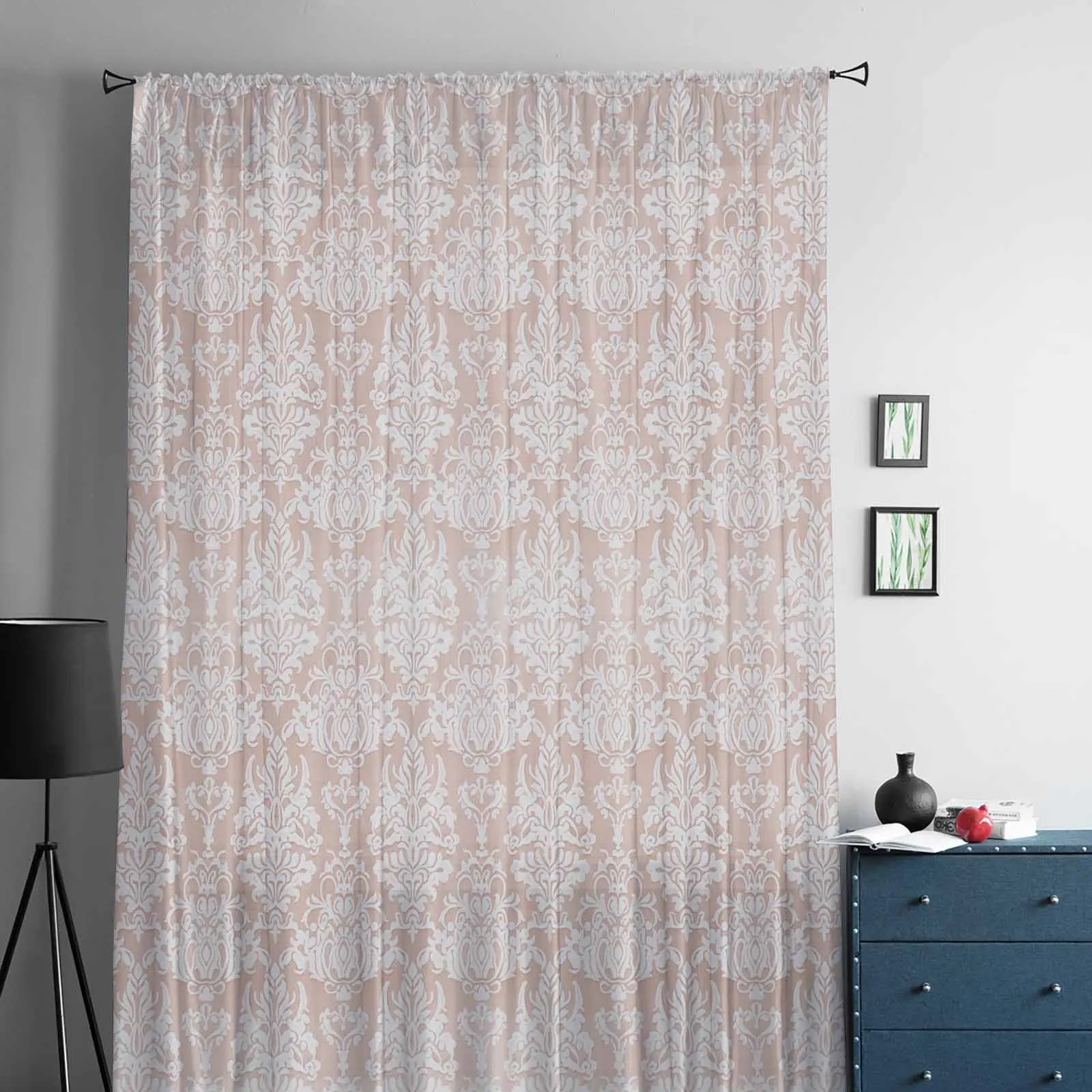 Ethnic Style Retro Persian Pattern Floral Window Tulle Curtains for Living Room Bedroom Hotel Luxury Decoration Sheer Curtains