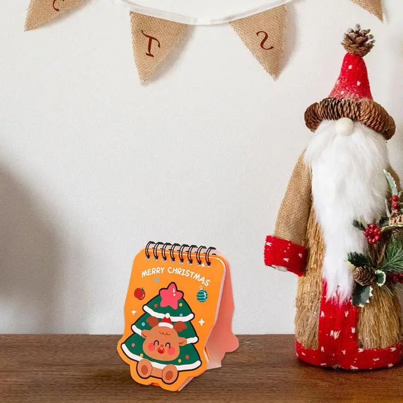 메리 크리스마스 달력 소형 달력 플래너, 탁상용 유연한 테이블 달력, 다기능 스탠딩 데스크 달력, 가정용