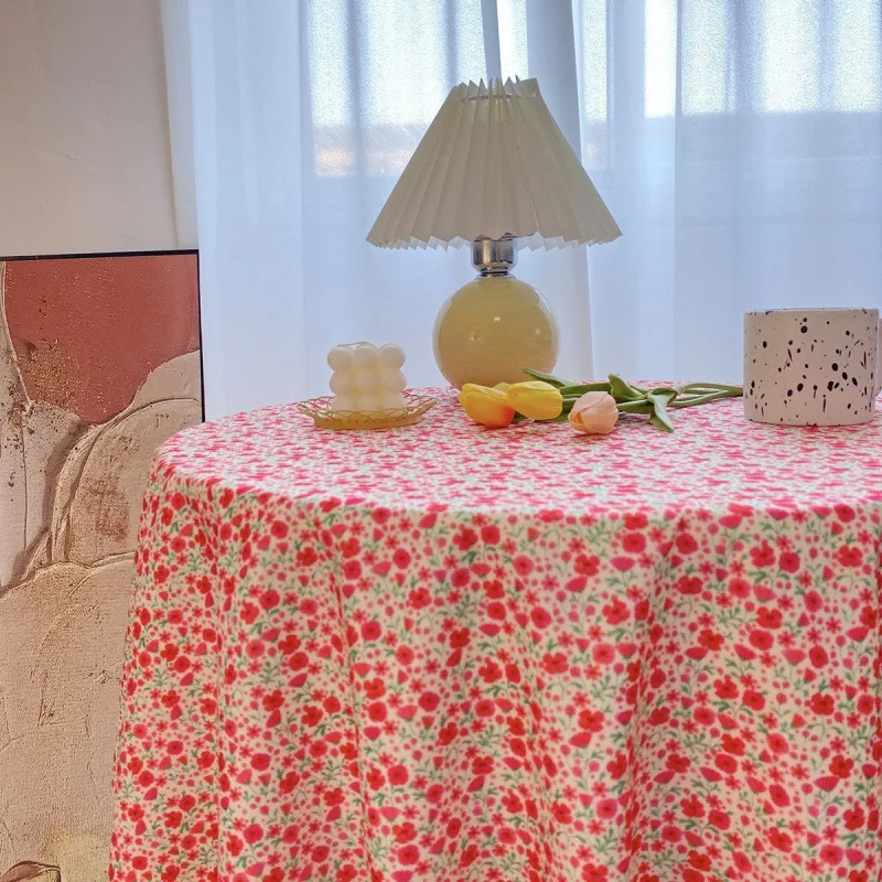 1pcs Healing Series Small Broken Flower Table Runne Desk Dining Table Photography Background Cloth Night Market Stall Tablecloth