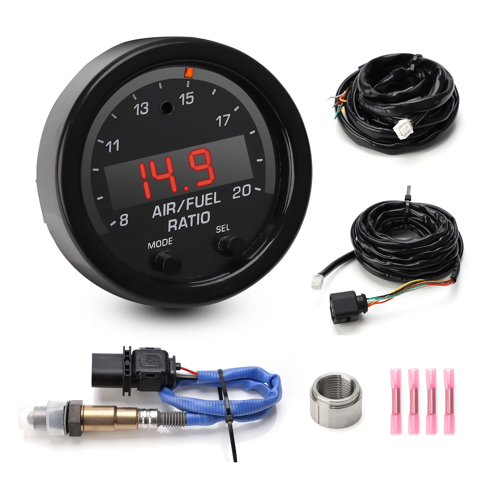 O2 Controller Luft Kraftstoff Verhältnis Gauge Kit EM 30-0300 X-Serie Breitband UEGO AFR LSU 4,9 0258017025 Sensor Kit für Auto Sauerstoff Sensor – Detail 4
