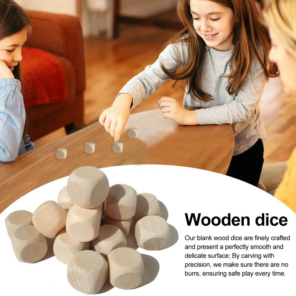 Diy Wooden Dice Wooden Dice Set for Diy Hand Painting Gaming Night Props 5pcs Corner Six-sided Heavy Duty Block Cubes Game Night