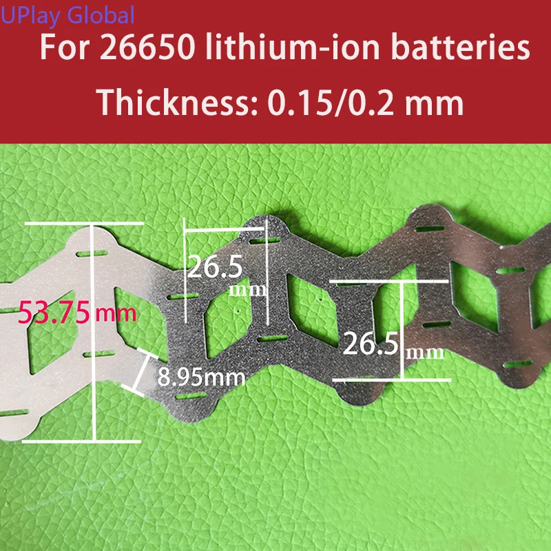 1kg W-shaped Nickel-plated Strip 0.15/0.2mm Thick Hole Spacing 26.5mm for Spot Welding 26650 Lithium Batteries