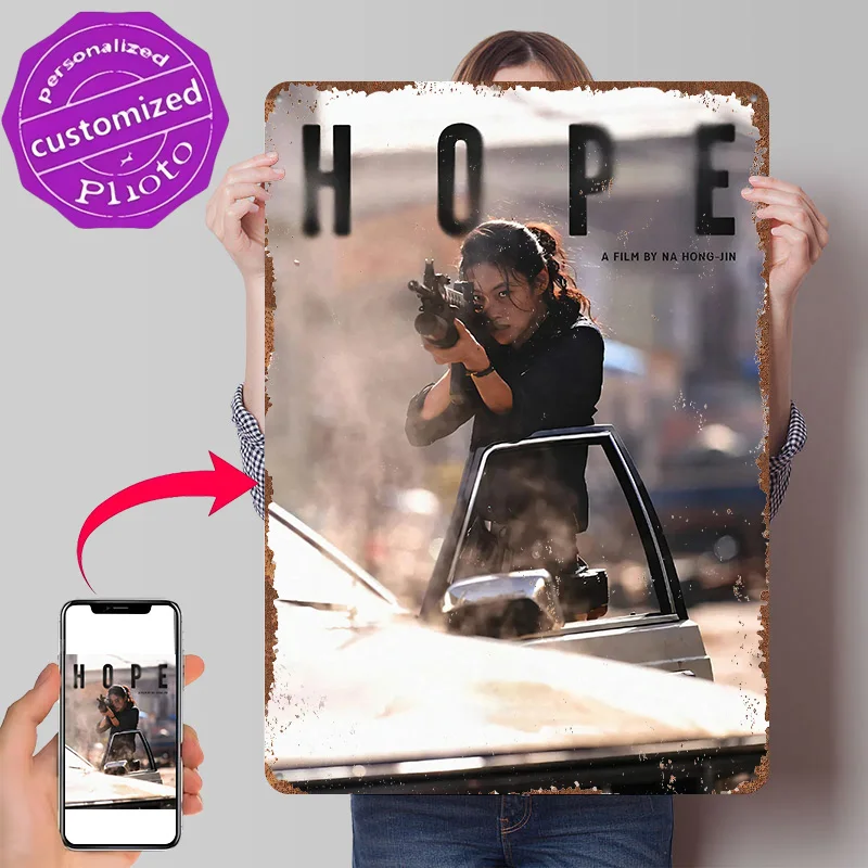 Hope Movie 3D Texture Metal Poster Customized Wall Art Tin Sign Gift for Mancave Decoration Living Room Accessories Desk Decor