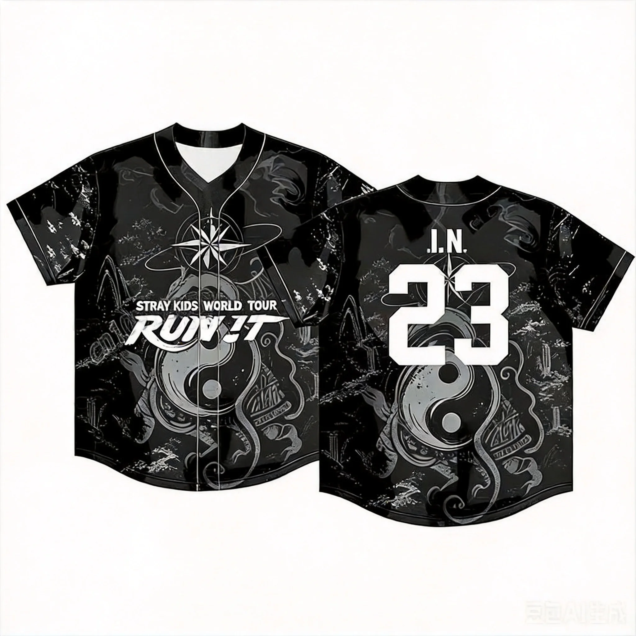 2026 Summer Family Matching World Tour Run It Baseball Jersey Casual Sports 3D Cosplay Baseball TShirt Kpop Hyunjin Fans Gifts