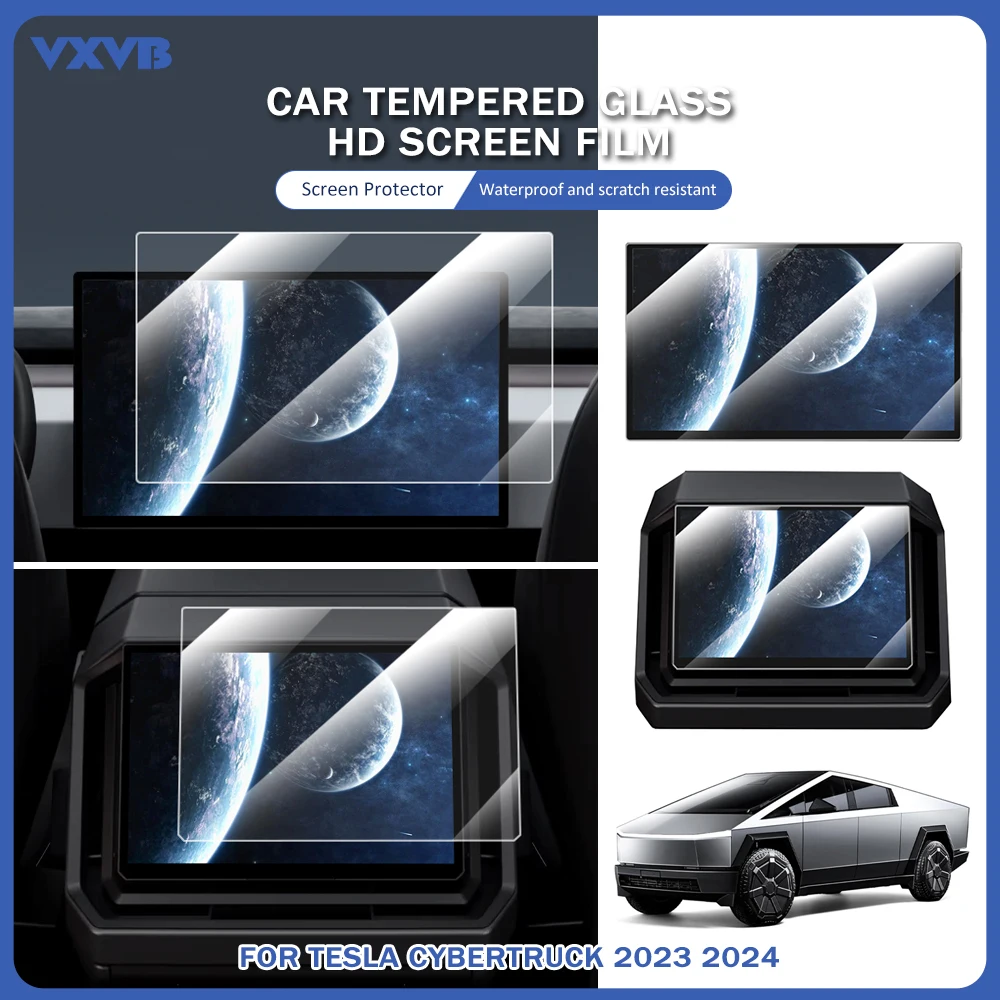 Tempered Glass Screen Protector For Tesla Cybertruck 2024 2023 Center Console Anti Glare HD Screen Film Protection Accessories