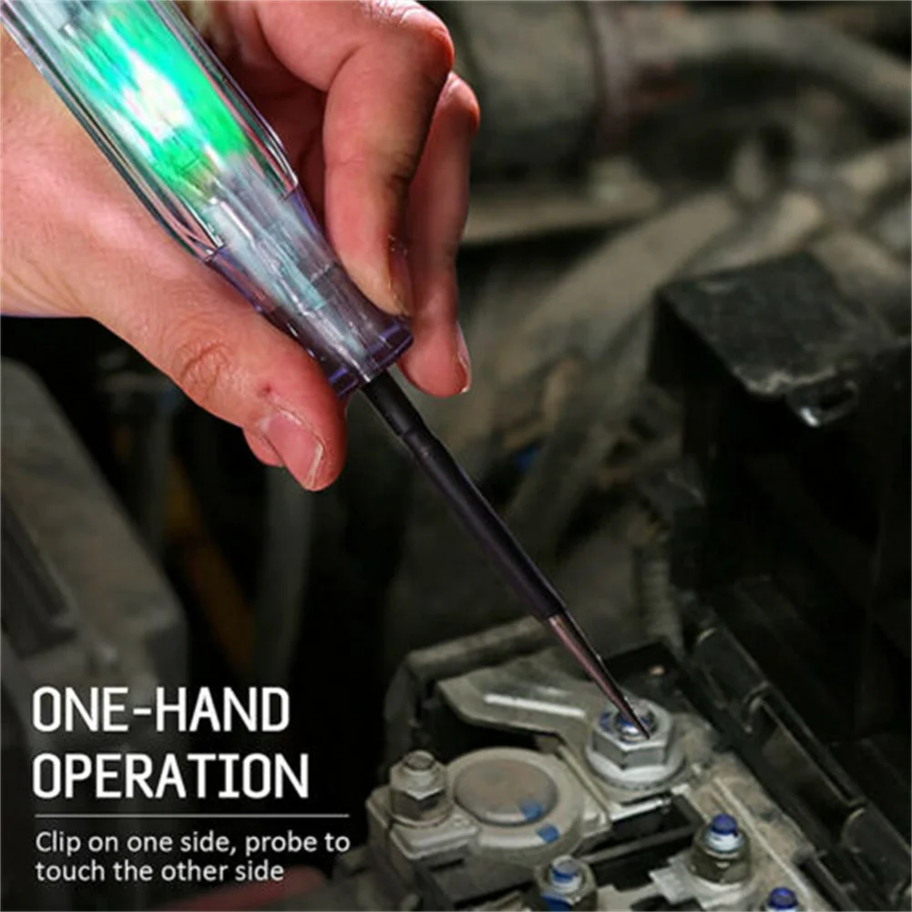 Car Maintenance Test Pen 6V 12V 24V Compatible for Battery Polarity Check Circuit Continuity and Ground Testing