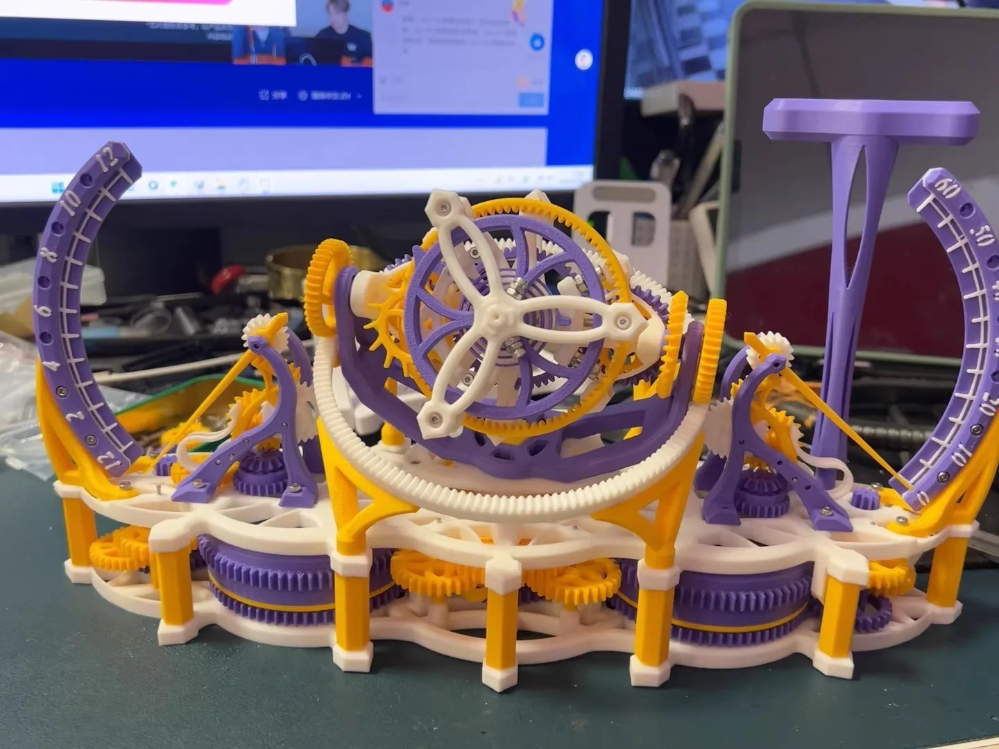 3D-Printed Tourbillon Three-Axis Model Mechanical Clock Figure DIY Model Customization