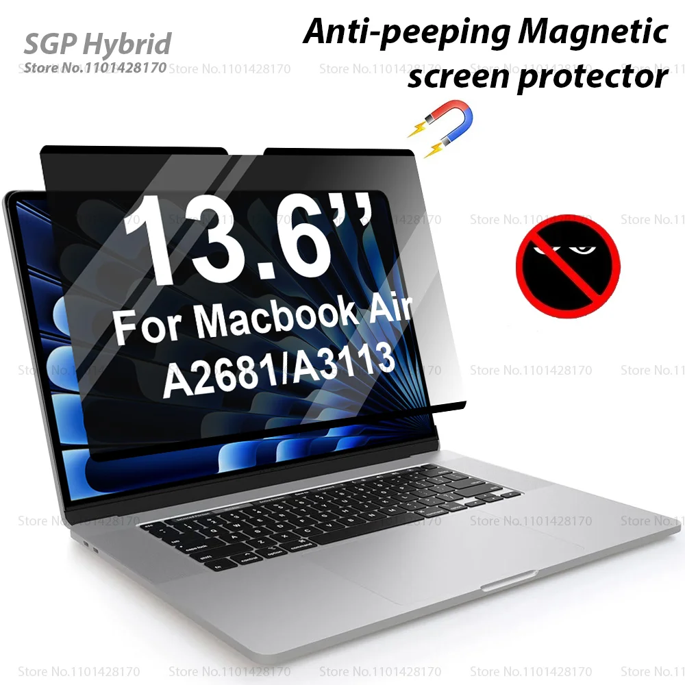 

for Macbook Air 13 inch 2022 2024 Magnetic Privacy Screen Film For Mac 13.6 M3 M1 A2681A3113 Anti-Glare Protector Laptop Filter