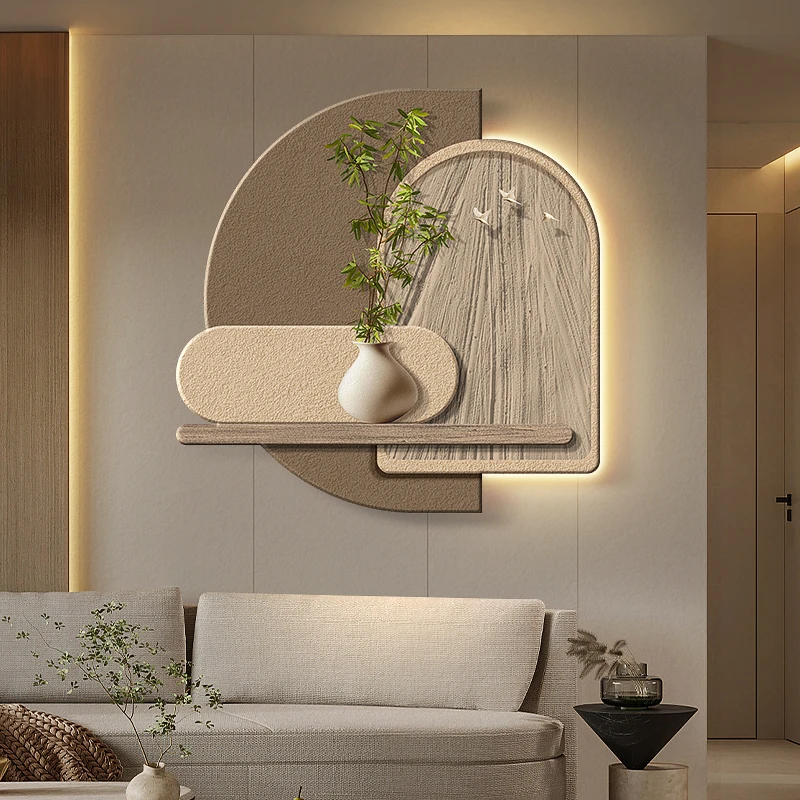 2025 Led Light Wabi-Sabi Wind Corridor Hanging Painting With Light Light Porch Decorative Painting Green Plant Advanced Sense Mu