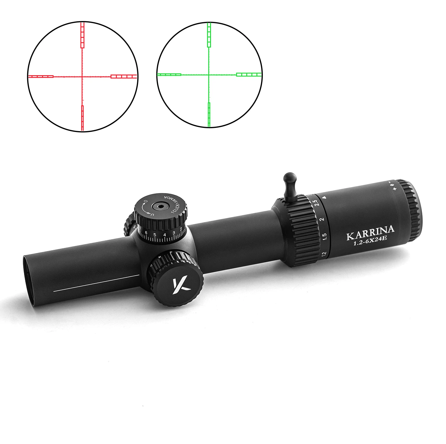 

100% Original KARRINA 1.2-6X24 IR Riflescope Airsoft Scope for Hunting Optical Rifle Gun Sight Red Green Illumination Sight