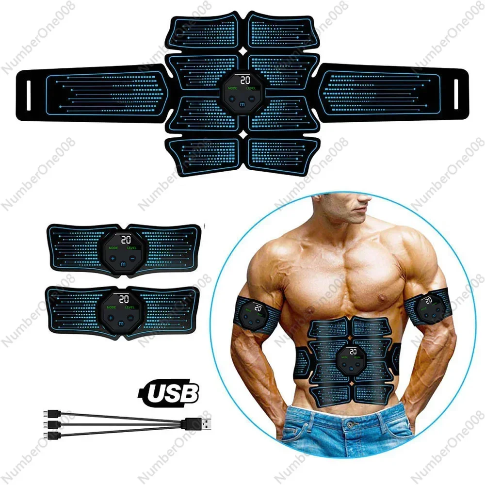 EMS Muscle Stimulator EMS Training Body Abdominal/Arm/Leg/Hip Stimulator Gel Abdominal Stimulator Belt Set