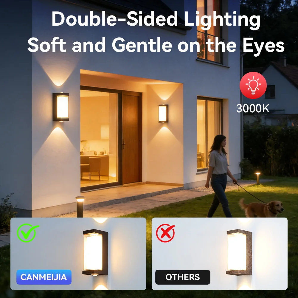 Outdoor Wall Light 85-265V IP65 Waterproof 25W 12W Garden Corridor Balcony Wall Lamp Courtyard Decor Warm Light Exterior Stairs