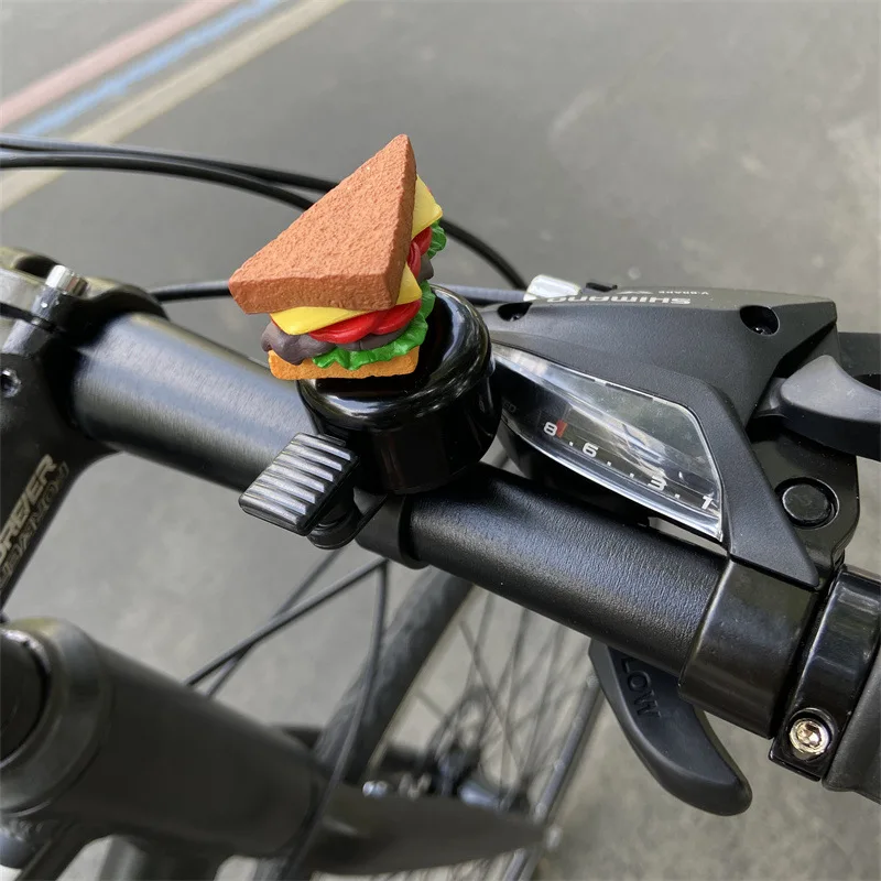 3 قطعة جرس الدراجة همبرغر مضحك الكرتون جرس الدراجة بصوت عال وهش واضح الصوت ل التوازن الدراجة ، سكوتر ، الدراجات الجبلية اكسسوارات الدراجات #6