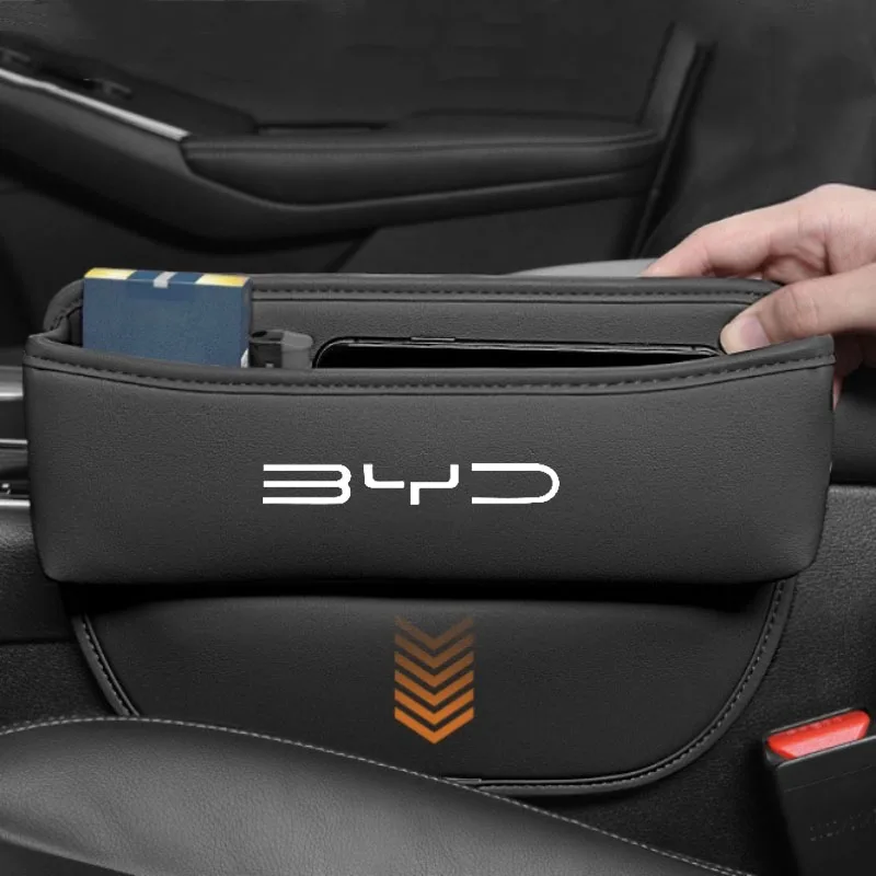 

For BYD Tang F3 E6 Atto 3 Yuan Plus Song Max F0 G3 I3 Leather Car Seat Gap Crevice Slot Storage Box Organizer Auto Accessories