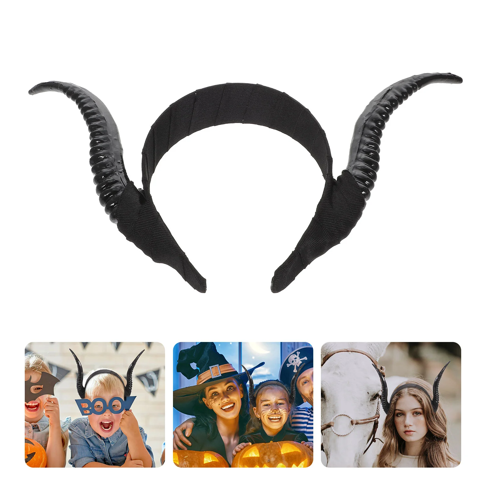 Diadema de cuerno, accesorios para el cabello, joyería de antílope, disfraces de Halloween de hombre gótico de plástico