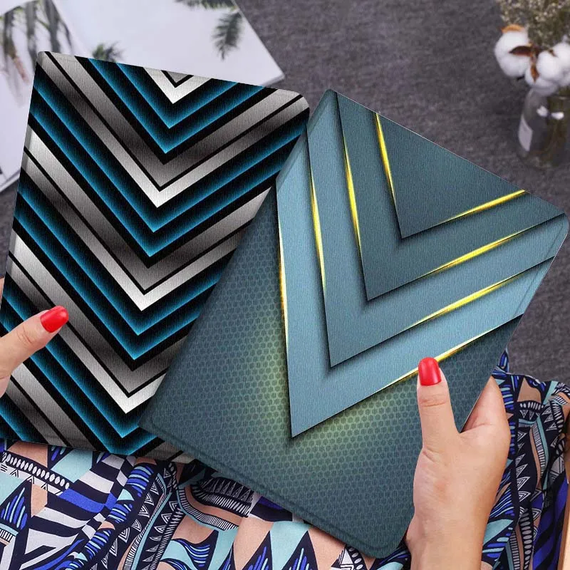 

Blue Gray Chevron Cool For Xiaomi Redmi Mi Poco Pad 2 5 6s 7 7s Ultra Pro Max 14 12.4 12.1 inch Soft Tablet Case Gift