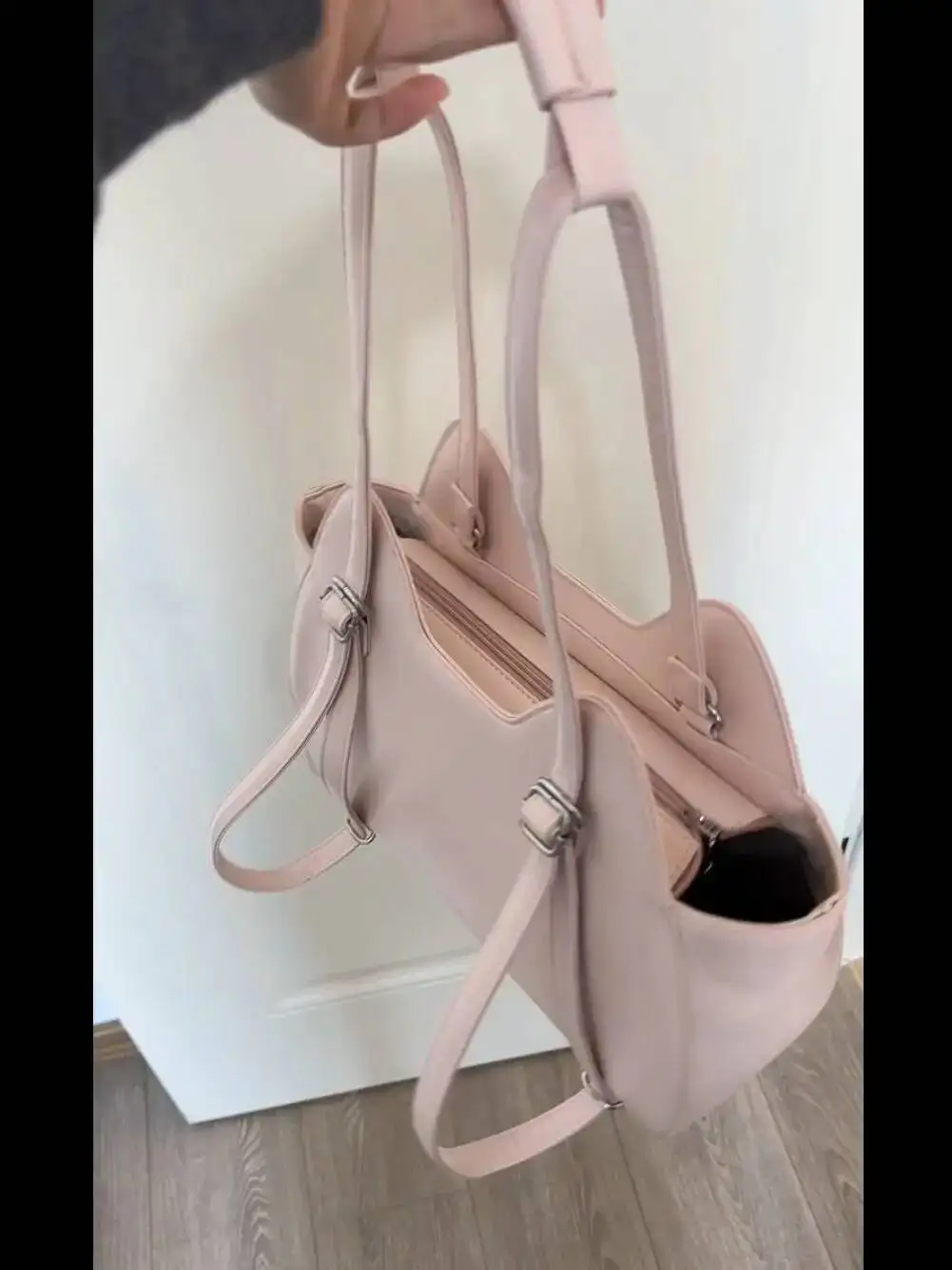 Bloom Sweet Cute Cat Pink Shoulder Bags Wallet Women Retro Leather Large Capacity Y2k Handbag Ladies Underarm Bag Backpack